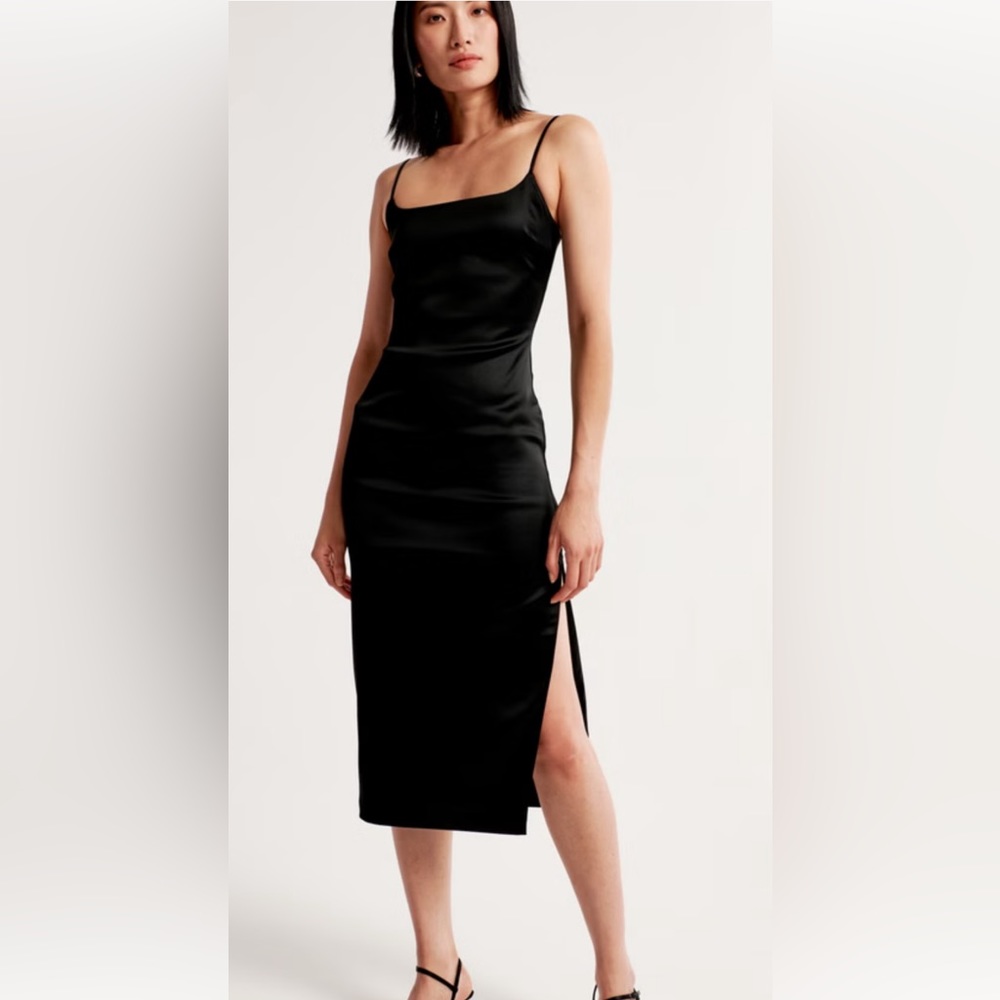 Abercrombie & Fitch Satin Midi Dress